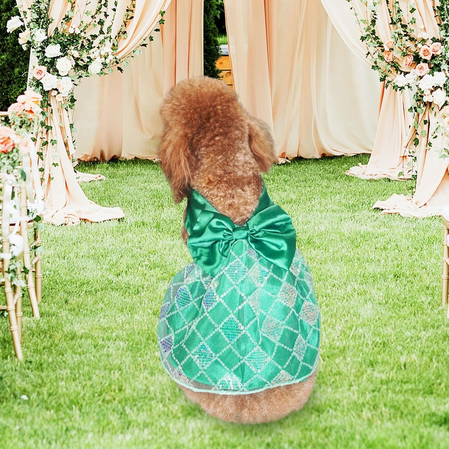 Dog Dresses, Dog Birthay Dress, Fancy Puppy Clothes with Bow Tie and Canine Sports Dress, Dogs Sports Lapel Skirt