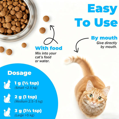 Cat Dental Care - gingivitis Treatment - Relieves Bad Breath, Supports Teeth, Gums, Mouth & Digestion, Removes Plaque, Controls Tartar, Promotes Cat Mouth Health, Natural Extracts, 2.11 oz Powder