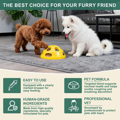 Collapsed Trachea Treatment for Dogs, Cough for Dogs, Trachea Cough Elixir, Natural Herbal Supplements Relieves Cough and Helps Soothe The Throat (2 FL OZ)