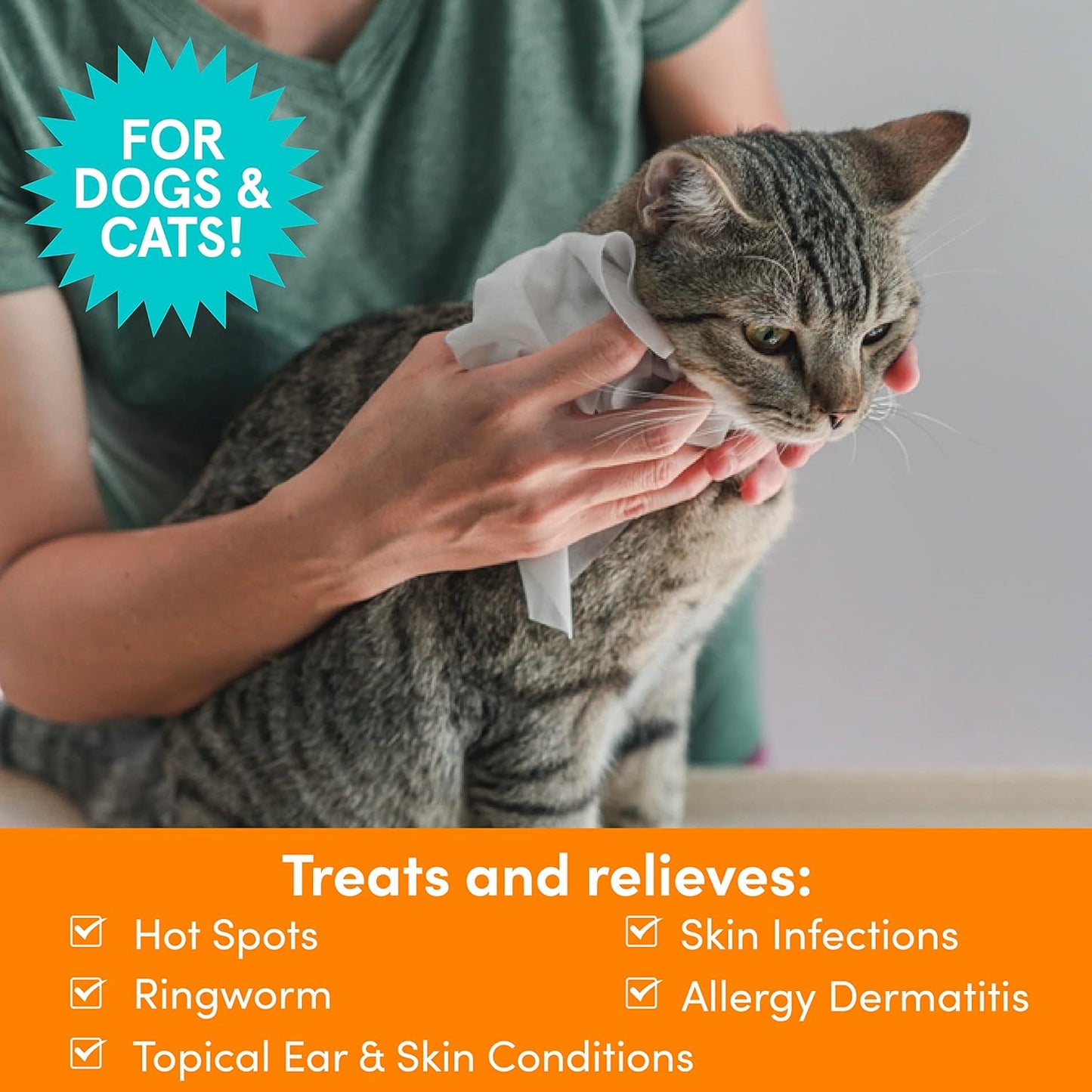 Nootie Medicated Dog Wipes, 2% Chlorhexidine and 2% Miconazole Formulated Pet Wipes for Dogs and Cats - 5"x 6" Size XL Wipes - 70 Count - Sold in Over 10,000 Vet Clinics and Pet Stores Worldwide