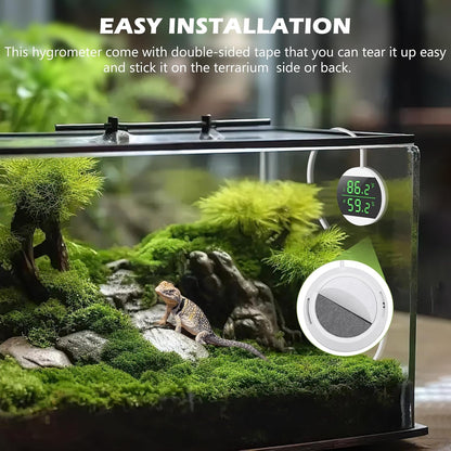 KeeKit Reptile Tank Thermometer, LED Digital Reptile Thermometer and Humidity Gauge Hygrometer, Temperature Range ±1.8℉, for Reptile Tank, Snake Tank, Accessories Pet Rearing Box