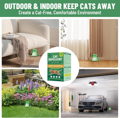 Cat Repellent Bundle, Cat Deterrent Spray + Natural Essential Oil Balls, Indoor & Outdoor Cat Scratch Prevention for Furniture, Garden, Plants, Keep Cats Out of Yard, Safe & Natural Double Protection