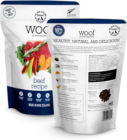 WOOF Freeze Dried & Air Dried Dog Food Bundle - Beef Recipe (9.9 oz Freeze Dried & 3.5 oz Air Dried), High Protein Dog Food, Topper, Mixer, or Treat, All Life Stages