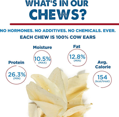 Best Bully Sticks Thick-Cut Cow Ears for Dogs - 12 Count (Pack of 1) - Natural, Free-Range Grass-Fed, Single Ingredient, High Protein, Easily Digestible, Great for Various Breeds