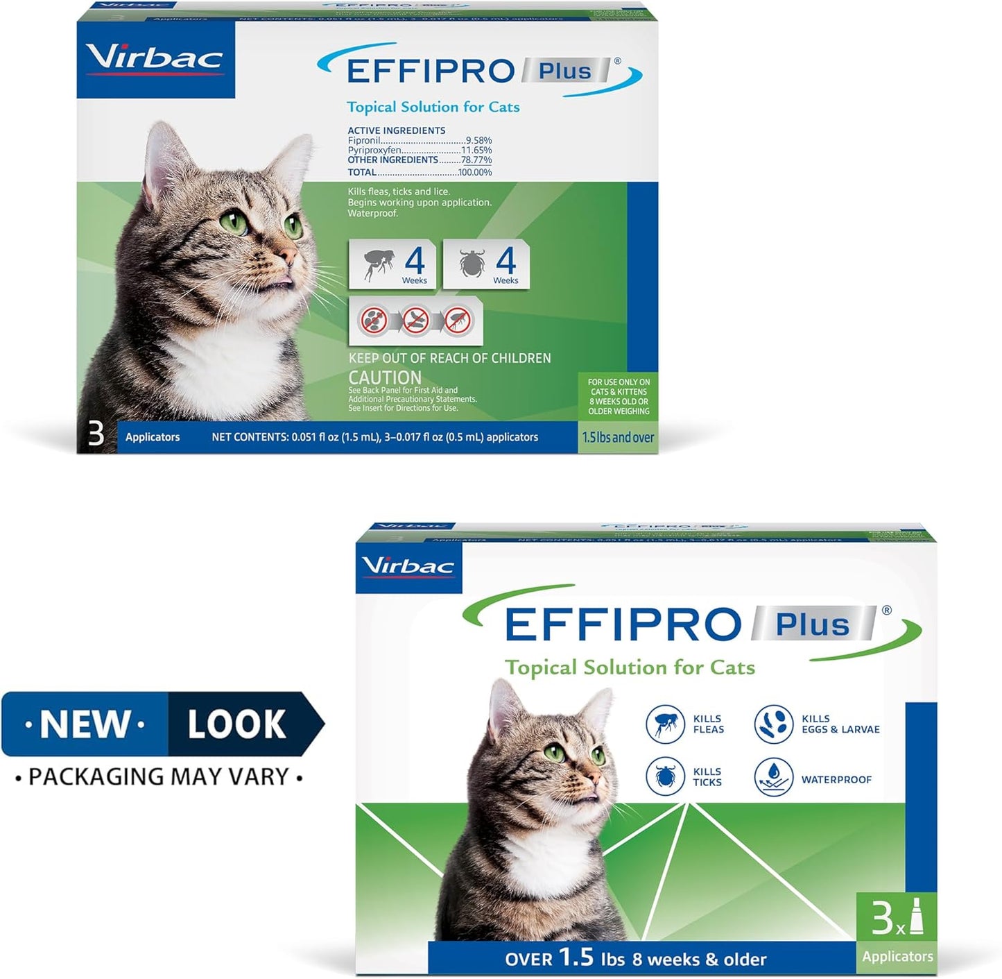 Effipro Plus Topical Solution for Cats, 3 Month Supply, Product Does Not Expire, Non-Perishable