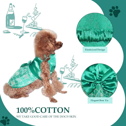 Dog Dresses, Dog Birthay Dress, Fancy Puppy Clothes with Bow Tie and Canine Sports Dress, Dogs Sports Lapel Skirt
