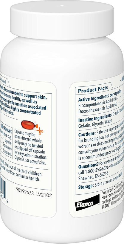 Free Form Snip Tips Omega-3 Fish Oil Liquid Supplement for Small Dogs and Cats, 60 Count