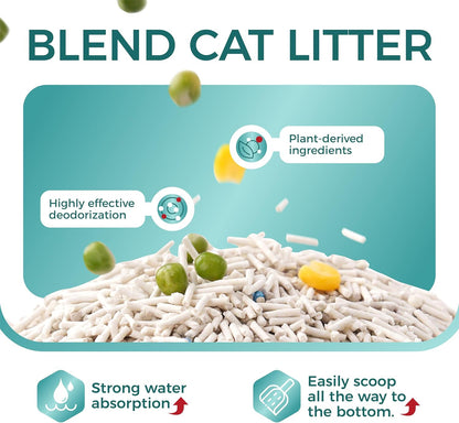 Tofu Cat Litter,Natural Odor Control Dust-Free Clumping Litter(5.5lb×3bags)