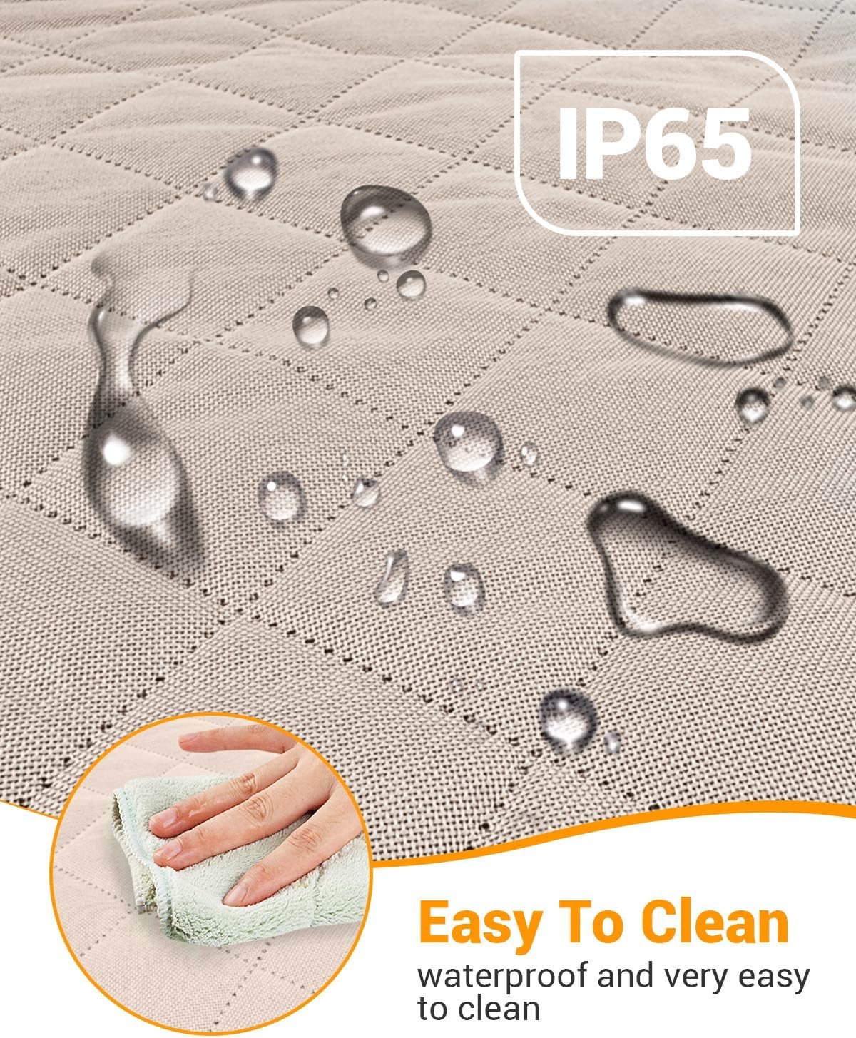 Dog Car Seat Cover, 600D Heavy Durable Dog Seat Cover for Back Seat, 100% Waterproof Scratch Proof Nonslip Dog Hammock for Car with Side Flap, Pet Back Seat Covers for Cars with Seatbelt Khaki