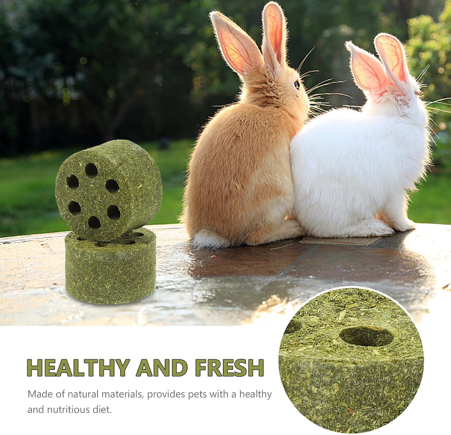 ERINGOGO Organic Grass Rabbit Chew 2Pcs Small Natural Pet Teething Playthings for Hamsters Bunnies Small Animals