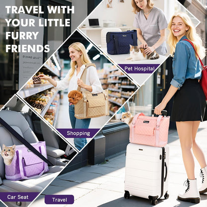 Pawaboo Dog Purse Carrier for Small Dogs with Pocket, Lightweight Dogs and Puppies Tote Bag Carrier, Dog Carriers Soft Sided for Puppy Cat Rabbit, Shopping Travel Puppy Carriers Under 11 LBS, Black