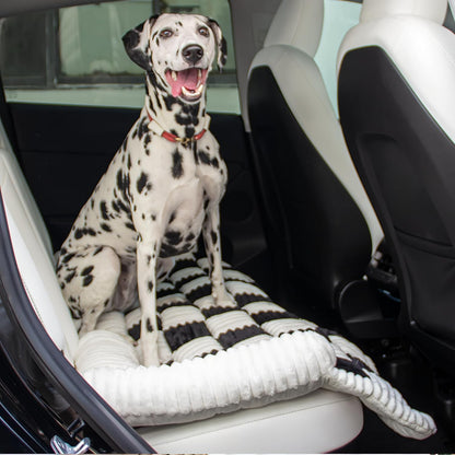 Dog Car Bed Mat, 3-Sided Bolster Anti-Slip Dog Seat Cover for Back Seat, Cushioned Pet Bed Mat with Head Support, Checkered Pet Mat for Dogs, Fit for Backseat Extenders, Cars SUVs Home Use