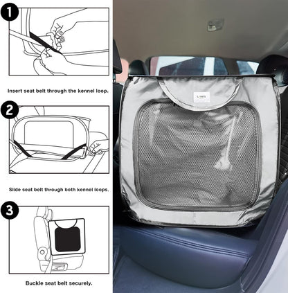 Love's Cabin 36in Portable Large Dog Bed - Pop Up Dog Kennel, Indoor Outdoor Crate for Pets, Portable Car Seat Kennel, Cat Bed Collection, Grey