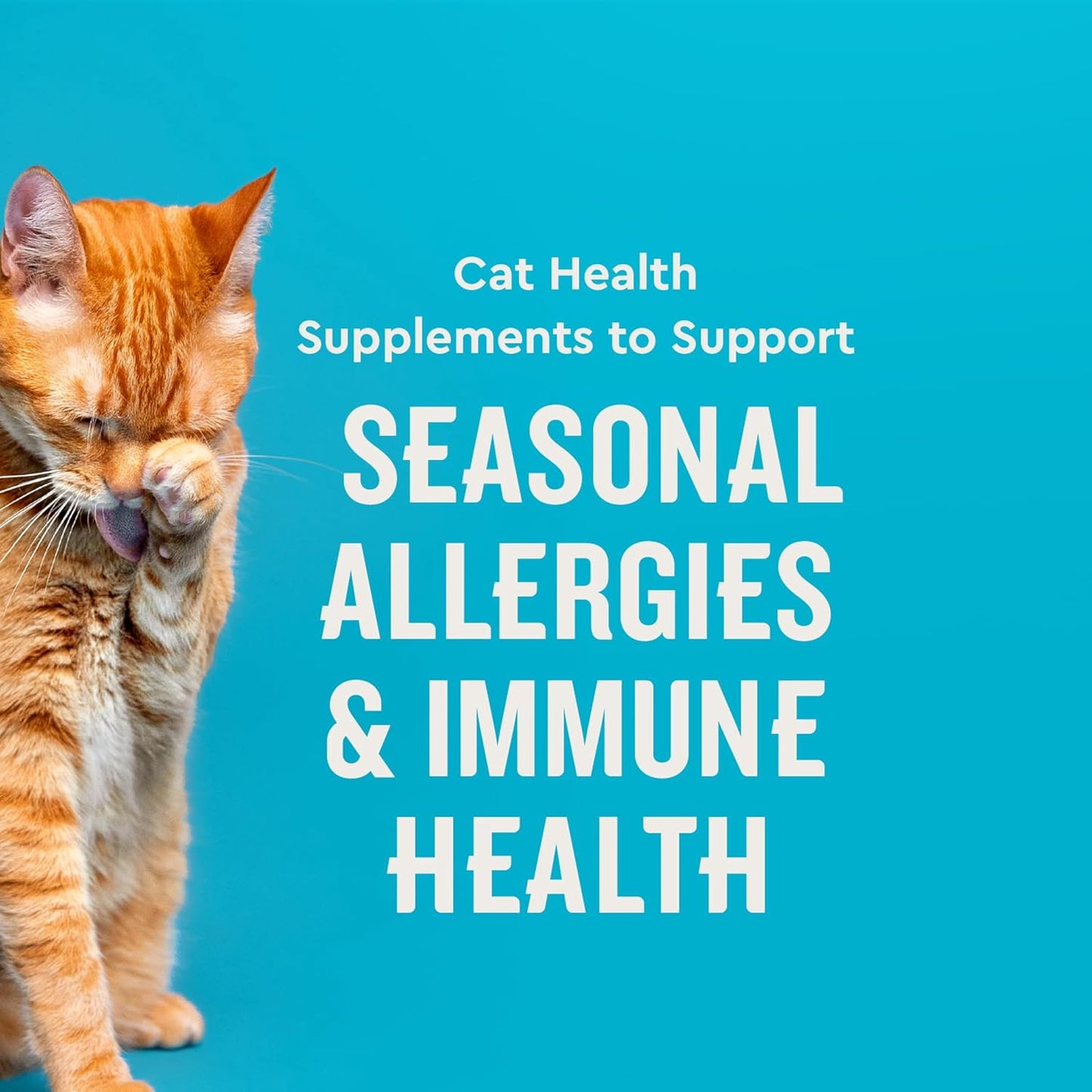 VetIQ Allergy Pro+ Relief for Cats, Cat Allergy Supplement & Vitamins with Probiotics, Fish Oil, Tart Cherry, Skin & Coat Support, Sneezing & Itching Relief, Seasonal Allergies, 3.7oz