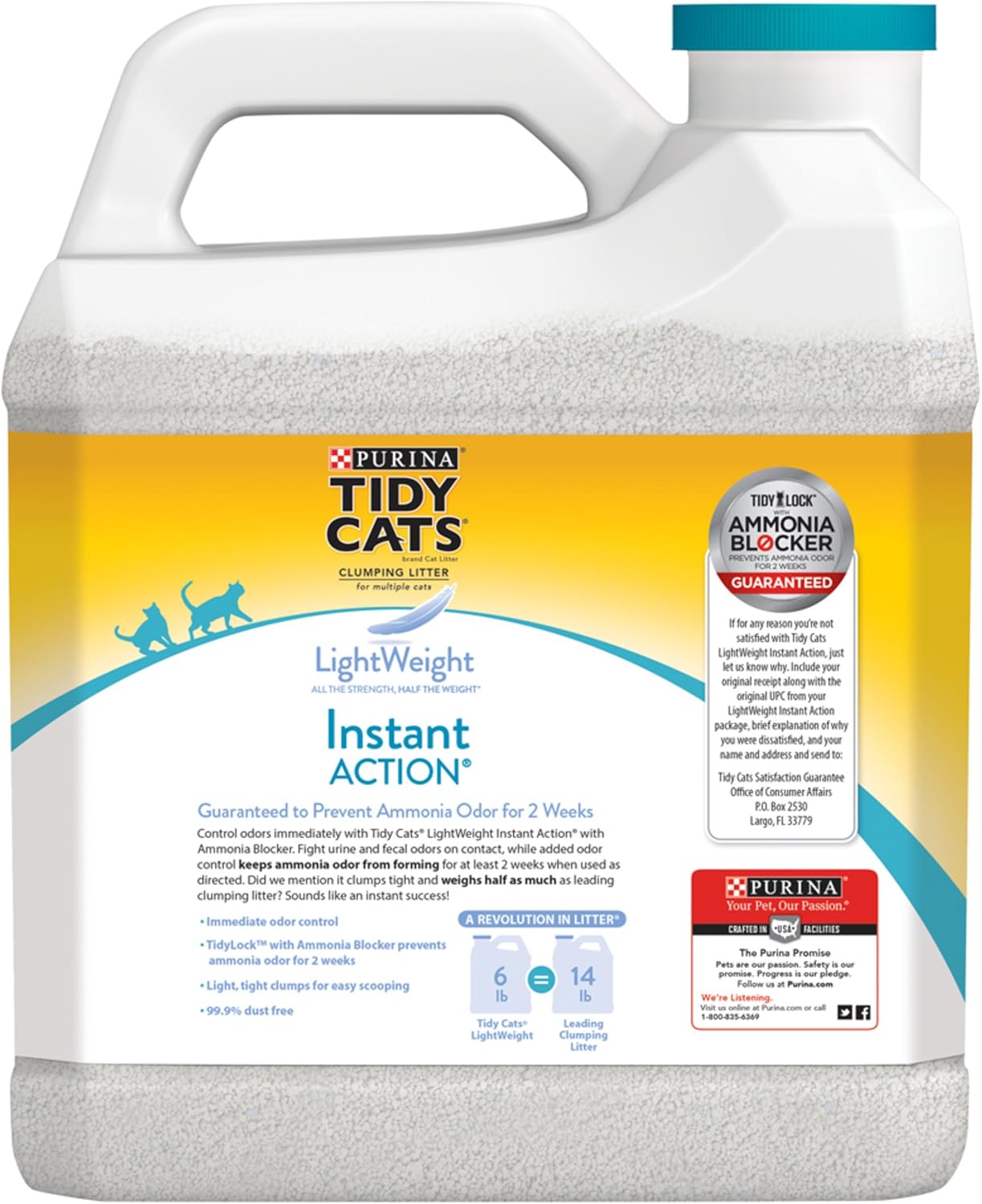 Purina Tidy Cats Light Weight, Low Dust, Clumping Cat Litter, LightWeight Instant Action Multi Cat Litter - 6 lb. Jug