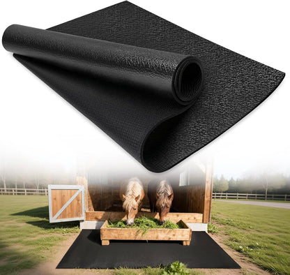 Rubber Horse Stall Mat, 3.7x6 Ft Stable Mat with Shock Absorption & Cushioning Waterproof Non-Slip Flooring for Horse Stalls Livestock Barn Farm Cattle Sheep & Pig Shed Easy Clean Horse Mat