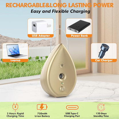 Anti Barking Device for Dogs Bark Box, Rechargeable Ultrasonic Barking Deterrent Devices with 3 Modes/Irregular Ultrasound Frequency/Automatically Electronic Dog Whistle Neighbors Dog Silencer(Gold)