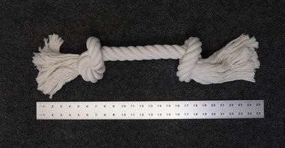 Big TUG Dog Toy. Heavy Duty Cotton Dog Toy, Made with Massive 1-1/2" Rope. White Double Knotted Tug Toy, Extra Large Size for Strong Dogs, Durable Braided Chew Rope with Frayed Ends.