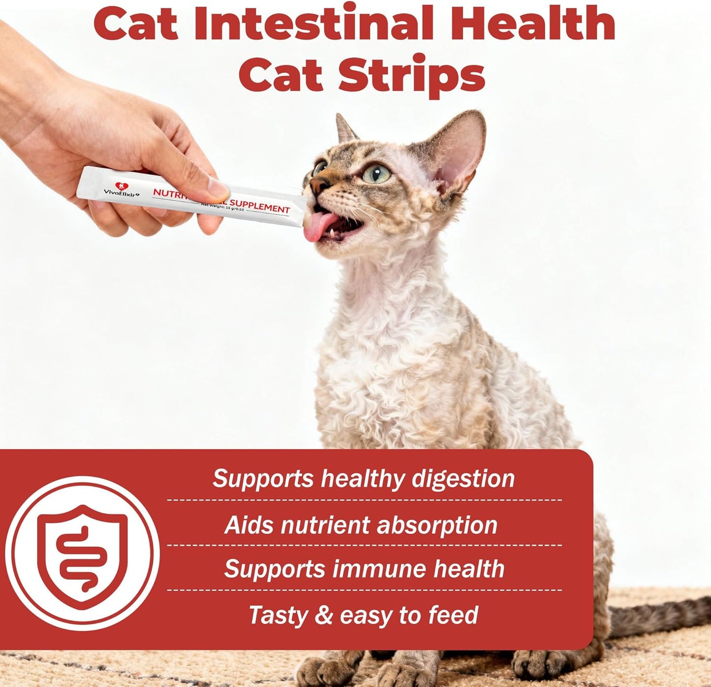 Probiotic Cat Bars for Cats | 8 Highly Active Probiotics + Prebiotics | Gastrointestinal Health | Chicken Flavor | Easy to Digest | Stool Fighter (12g x 30 Bars)
