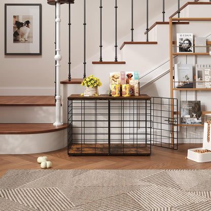 24 Inch Extra Small Dog Crate Furniture - Stylish Durable Indoor Dog Kennel with Storage Top & Secure Lock, Dog Crates for Small Dogs Under 10 lbs, Decorative End Table Pet House