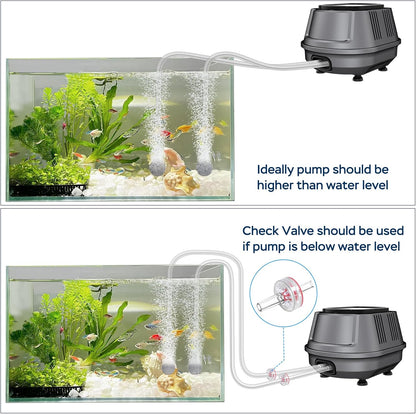 AquaMiracle Aquarium Air Pump Super Quiet Fish Tank Air Pump, 6W/10W 190GPH/317GPHAquarium Bubbler Hydroponics Air Pump Oxygen Pump Pond Aerator