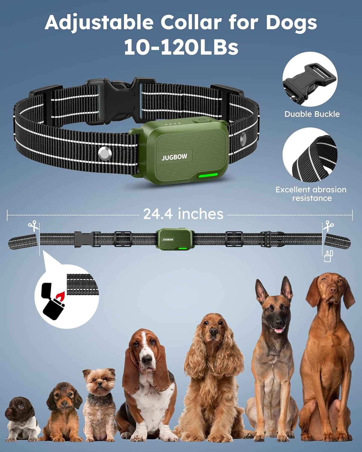 Jugbow Dog Shock Collar 2 Dogs (10-120Lbs) - 4200FT Dog Training Collar with Remote IPX7 Waterproof Electric Collar with 4 Training Modes, Security Lock, Rechargeable e-Collar for All Breeds, Sizes