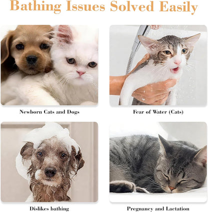 Pet Cleaning Glove Wipes - Coconut Oil & Chamomile Infused, Tame Fur & Banish Odors for Dogs/Cats/Small Furry Pets, Mild Rinse-Free Natural Wipes (8PCS)