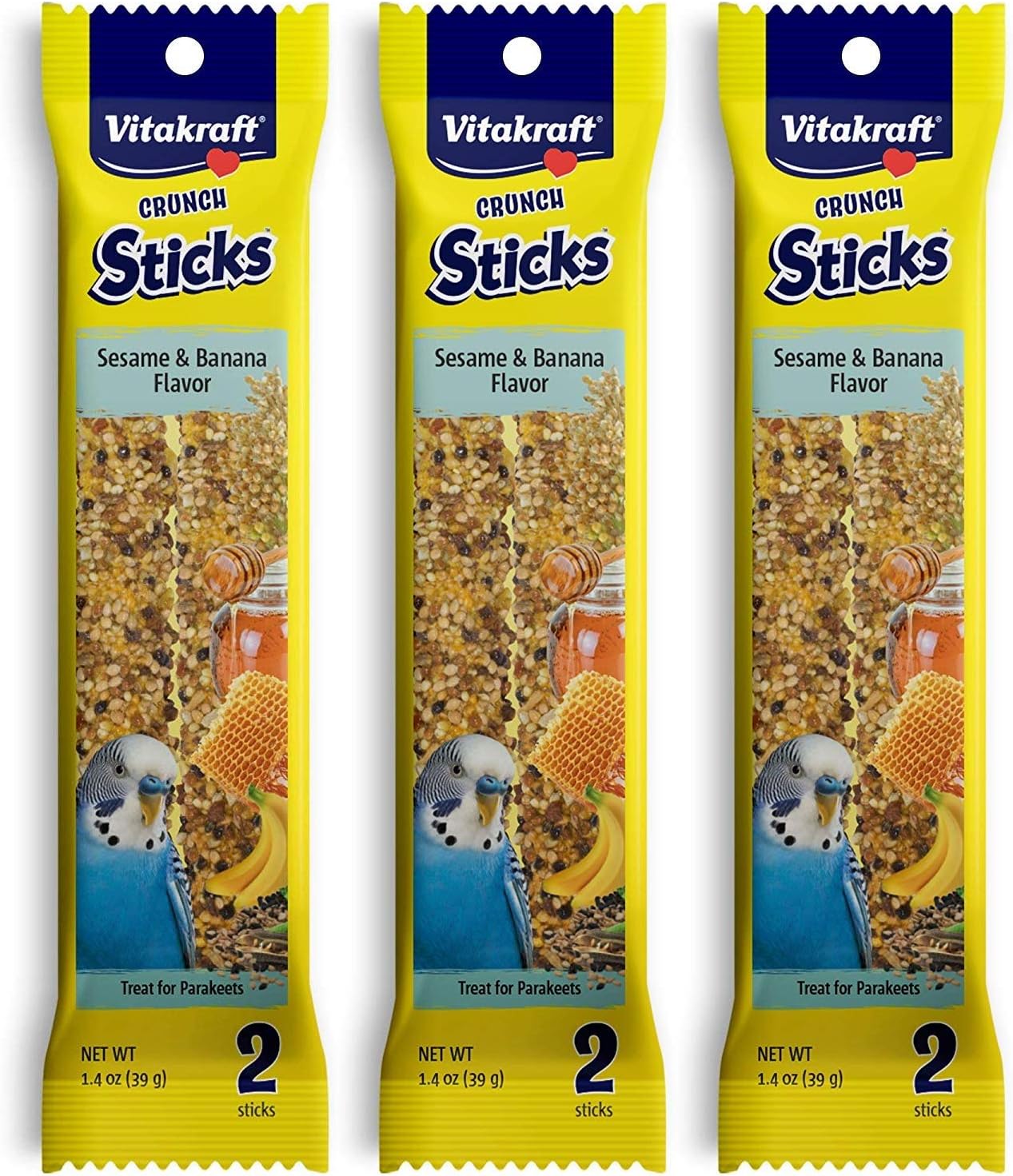 Vitakraft Banana Sticks Parakeet Treat - 2 Pack [Set of 3]
