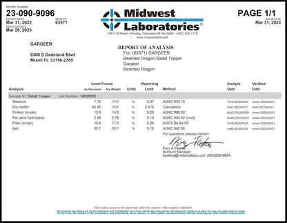 2oz Bearded Dragon Food Supplement, Flower Salad Mix Topper. Supercharge Juveniles & Adults Appetite, Health & Immune System. Complete Diet, Rich with Vitamins, Made in The USA. Enjoy!