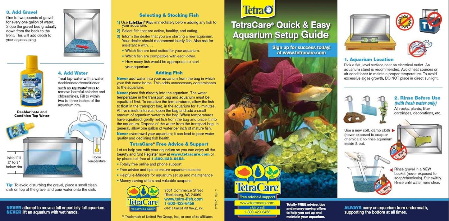 Tetra 55 Gallon Aquarium Kit with Fish Tank, Fish Net, Fish Food, Filter, Heater and Water Conditioners