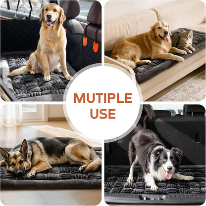 Backseat Pet Bed Mat, Dog Bed for Cars, Fit for Backseat Extenders, Car Seat Protector, Nonslip Soft Durable for Cars (Dark Gray, 24.5" x 51")