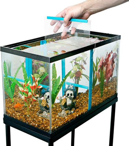 PENN-PLAX Fish Tank Divider – Clear, Perforated Polymer Screen – 11 3/8” x 9 5/8” – Medium – Great for 10 Gallon Aquariums