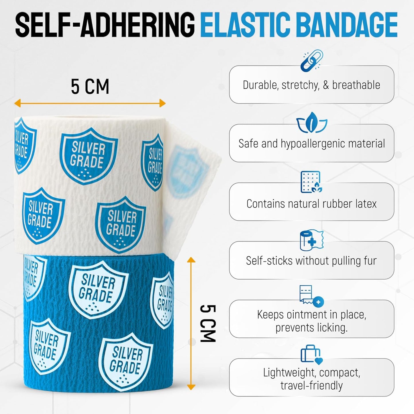 Best Hot Spot Treatment for Dogs & Horses – Dog Wound Care with Silver for Scratches, Sores, Rashes, Irritations – Honey Wound Repair Ointment in Gel Form for Horses & Cats + 2 Bandages – 2 Oz