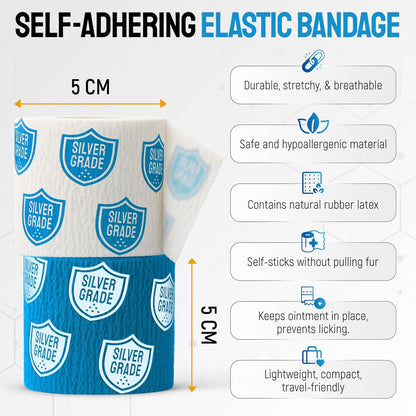 Best Hot Spot Treatment for Dogs & Horses – Dog Wound Care with Silver for Scratches, Sores, Rashes, Irritations – Honey Wound Repair Ointment in Gel Form for Horses & Cats + 2 Bandages – 2 Oz