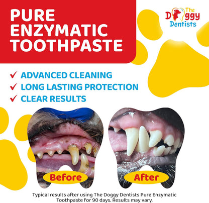 Vet Strength Pure Enzymatic Dog & Cat Toothpaste | 3.5oz Beef Flavor | Enzyme Pet Toothpaste for Tartar Removal, Bad Breath, Teeth Cleaning | Suitable for Puppies & Kittens