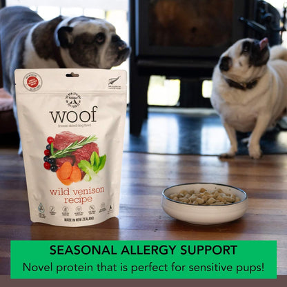 The New Zealand Natural Pet Food Co. – Freeze-Dried Holiday Pet Essentials Bundle (5 Items) – Venison, Brushtail, Tripe Topper, Beef Treats & Manuka Wipes