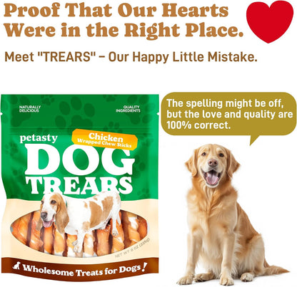Chicken Wrapped Rawhide Sticks Dog Treats,Long-Lasting Chews with Real Chicken,Low Odor & High Protein Dog Snacks for Small Dogs & Puppies,5-Inch, 30 Count