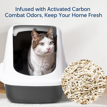 Tofu Cat Litter - Activated Carbon Clumping Litter, Unscented & Low Dust, 30 lbs