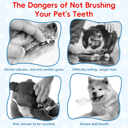 Ceenna 8 Pcs Small Dog & Cat Toothbrush with 2 Storage Clear Box 360 Degree Soft Silicone Deep Pet Teeth Cleaning Kit Cat Dental Care for Kitten and Small Dogs, 4 Different Shapes