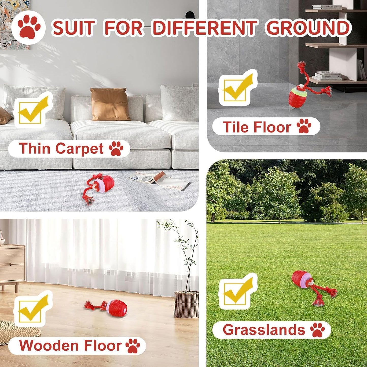 Interactive Dog Toys, Moving Interactive Dog Ball with Touch Activated, Automatic Rolling Ball Toys for Puppy/Medium Dogs, Squeaky Dogs Toy Active Rolling Wicked Balls for Daily Training (blue)