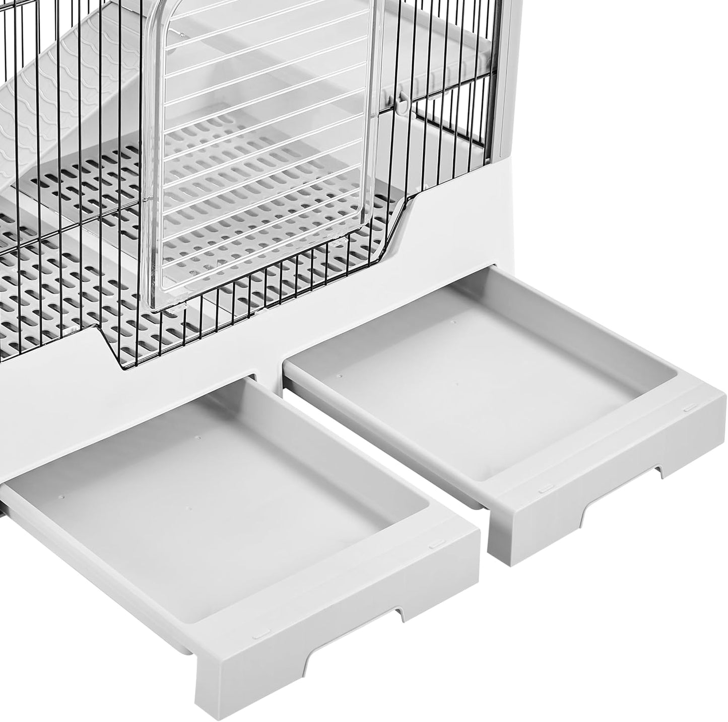 Yaheetech 30'' Small Animal Cage 2-Level Open Top Rabbit Cage on Wheels with Pull-Out Tray for Guinea Pig, Ferret, Chinchilla, Kitten, Bunny Small Animal Hutch, 30'' W × 20'' D × 27'' H