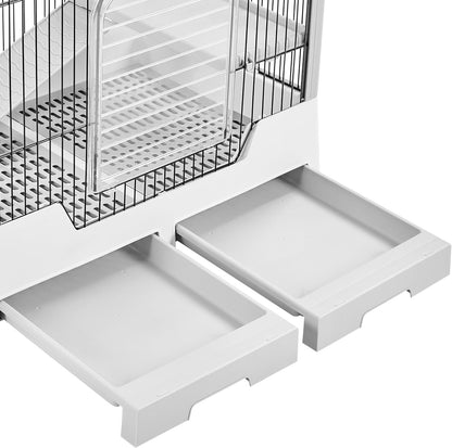 Yaheetech 30'' Small Animal Cage 2-Level Open Top Rabbit Cage on Wheels with Pull-Out Tray for Guinea Pig, Ferret, Chinchilla, Kitten, Bunny Small Animal Hutch, 30'' W × 20'' D × 27'' H