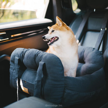 Dog Car Booster Seat for Small Dogs, Handmade Comfortable and Robust Design, Small Dog Owner Gift, Travel Bed with Safety Seatbelt, Secure Straps, Perfect for Dogs Under 30 Lbs