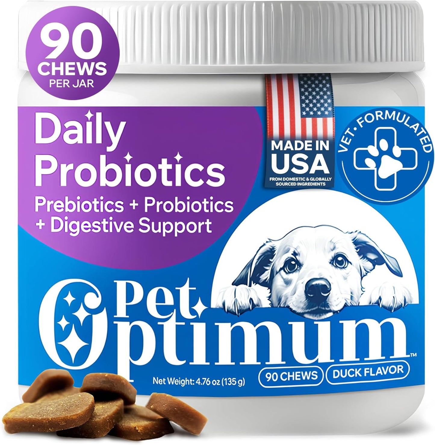 Dog Probiotics for Yeast, Itchy Skin and Itchy Ears, Allergy Relief, Daily Immune Support with Prebiotic & Digestive Enzymes (Gut Health) for Dogs, Reduce Diarrhea, Constipation & Gas Relief - 90ct