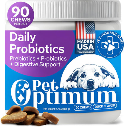 Dog Probiotics for Yeast, Itchy Skin and Itchy Ears, Allergy Relief, Daily Immune Support with Prebiotic & Digestive Enzymes (Gut Health) for Dogs, Reduce Diarrhea, Constipation & Gas Relief - 90ct