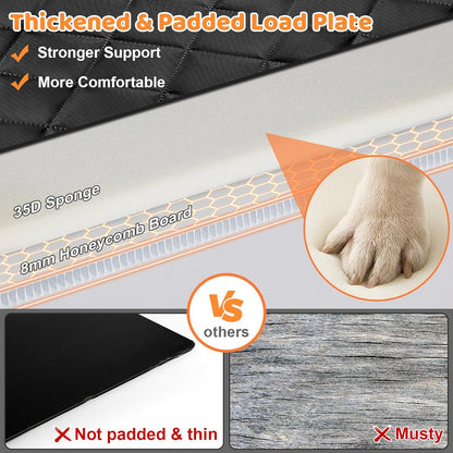 URPOWER High Barrier Back Seat Extender for Dogs, Hard Bottom Dog Car Seat Cover Holds 400 lbs, Waterproof Dog Hammock for Cars, SUV, Small Truck, Dogs Car Bed Pet Backseat Protector with Mesh Window