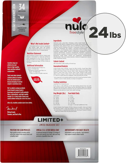 Nulo Freestyle Limited Ingredient Lamb Recipe Dry Kibble Dog & Puppy Food, 24 Pound Bag