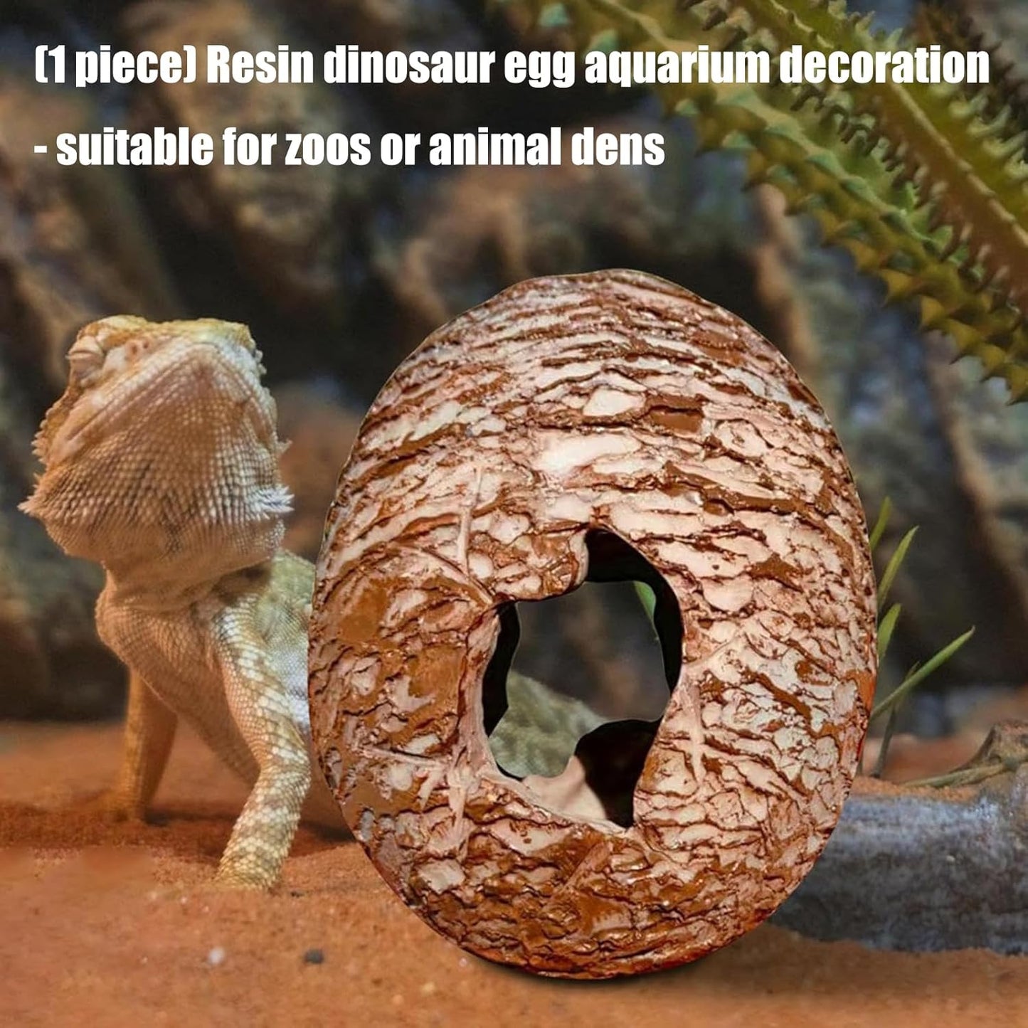 Low Maintenance Reptiles Habitat Upgrade Dinosaur Hide Cave with Textured Exterior Terrarium Stress Relief Decor Hot Swappable Terrariums Addons