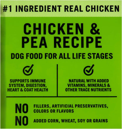 Purre Balance Chicken & Pea Recipe Dry Dog Food, Grain-Free, 4 Lbs - Dry Dog Food for Dogs of All Life Stages - Real Chicken is The First Ingredient