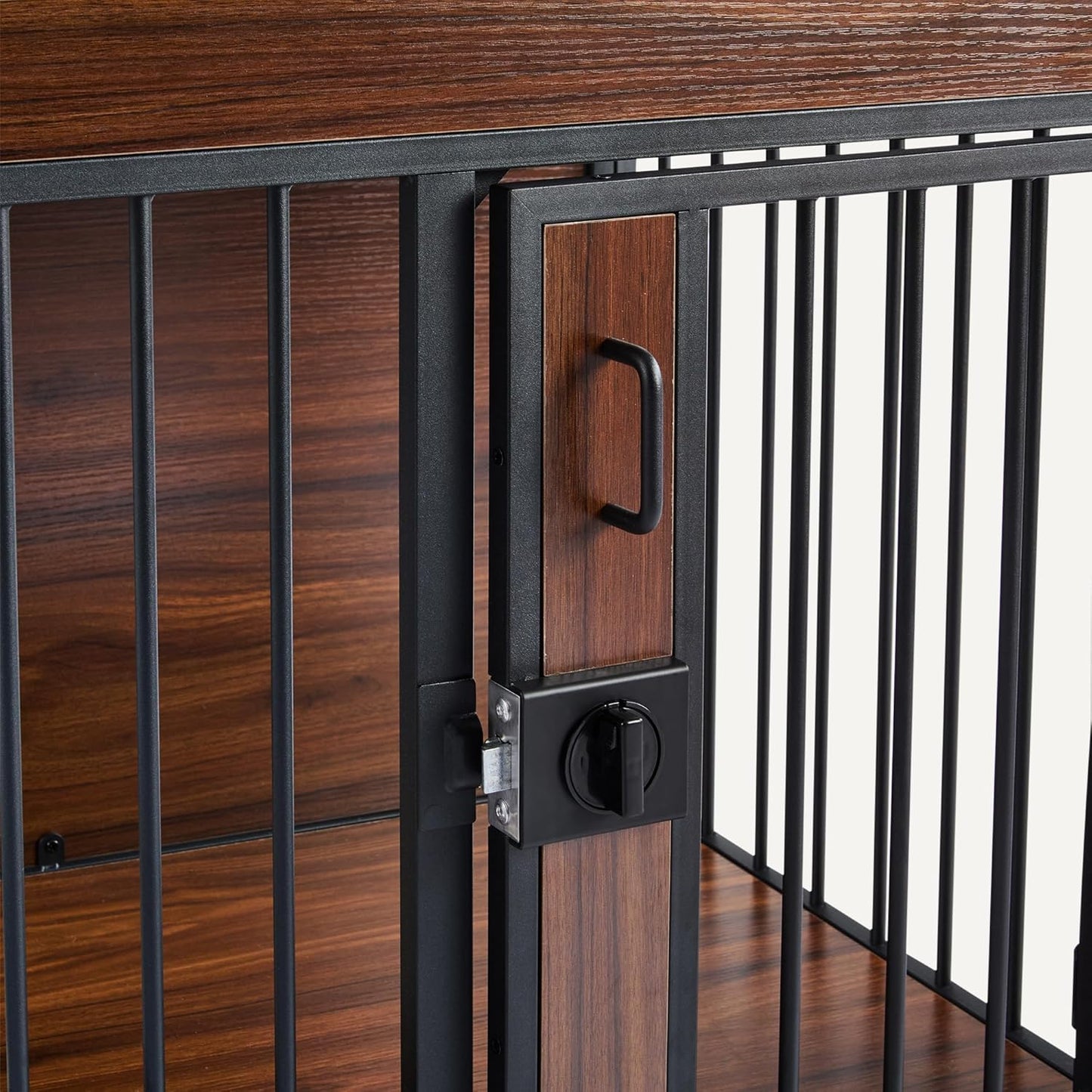 Amazon Basics Furniture Style Dog Crate, Two Bowls Included, 30" x 20.4" x 23.6", Walnut